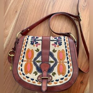Fossil Vintage Reissue Flap Leather Crossbody Bag